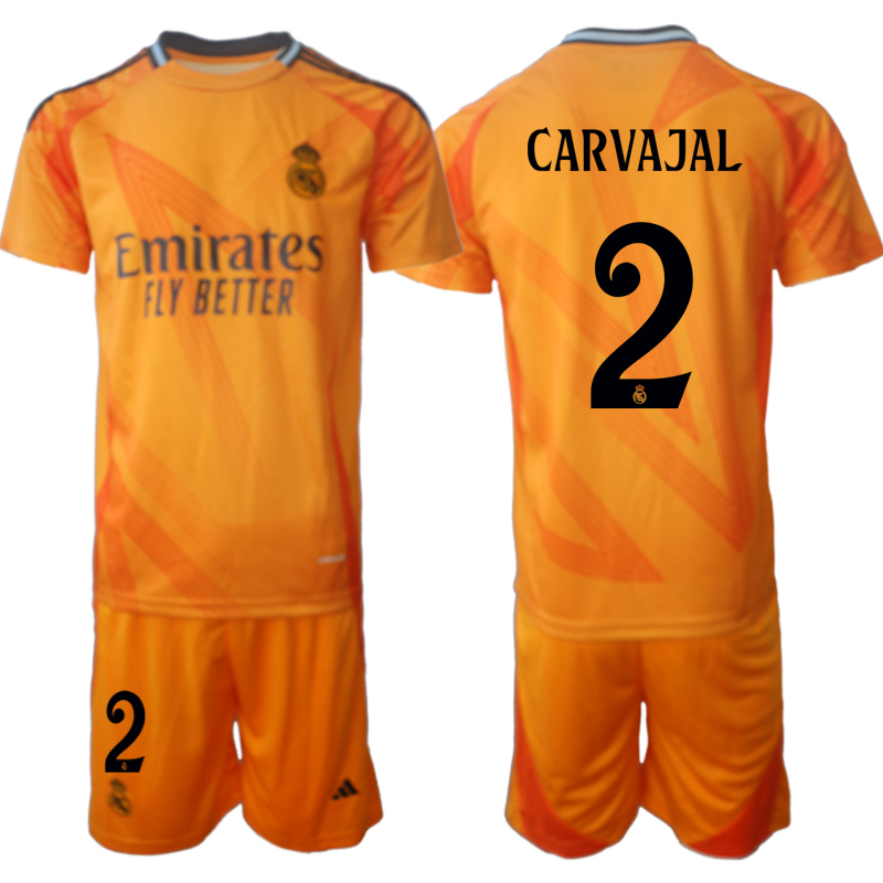 Men 2024-2025 Club Real Madrid away orange #2 Soccer Jersey->real madrid jersey->Soccer Club Jersey